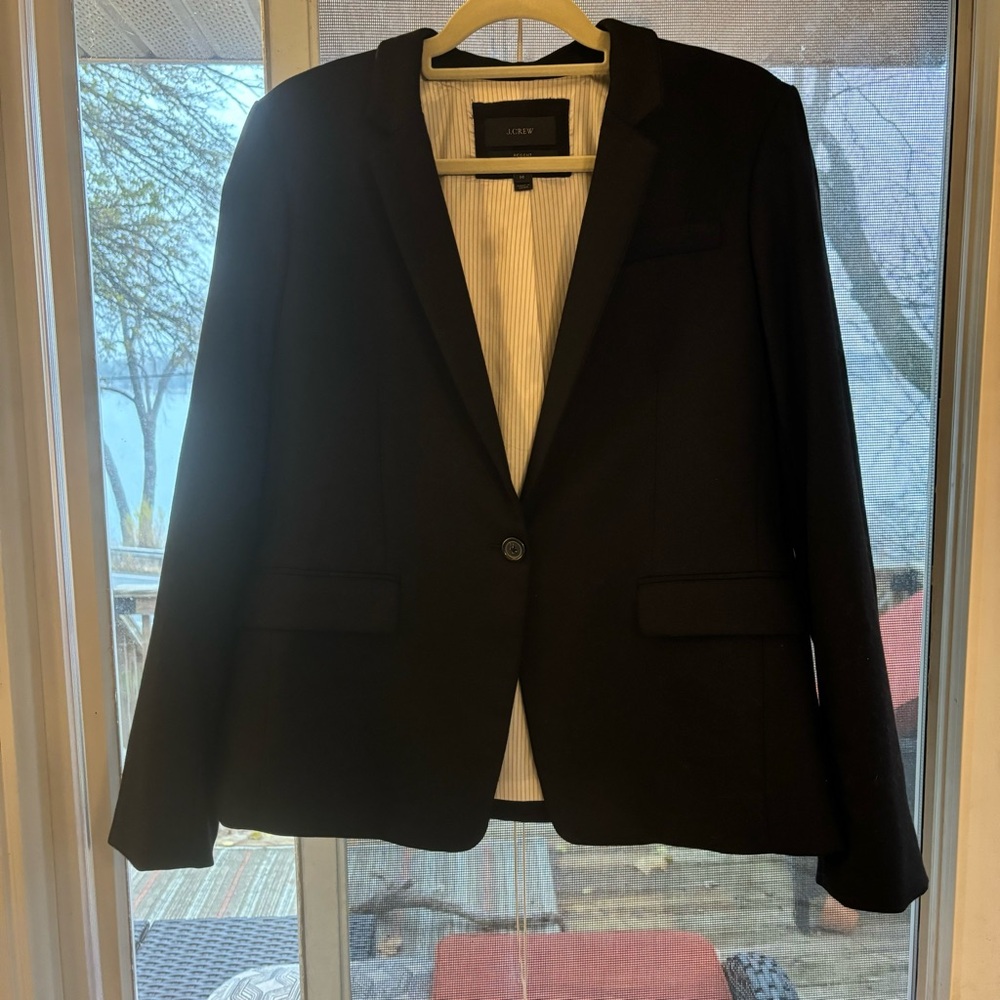 J. Crew Regent Black Wool Blazer Suit Jacket Women’s Size 14